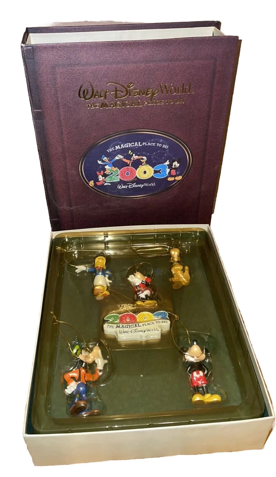 Vtg  Disney World Storybook  ￼ 6 Christmas Ornament set