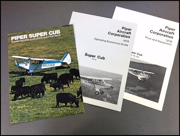 1978 Piper Super Cub Airplane Aircraft Vintage Sales Brochure Catalog SET