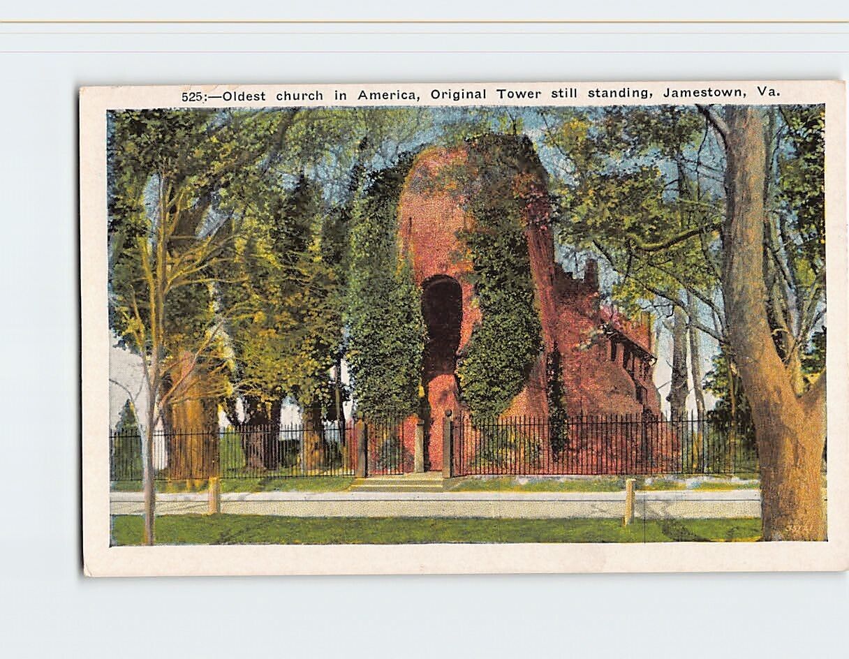 Postcard Oldest Church in America Jamestown Virginia USA