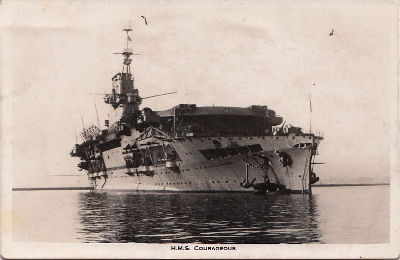 Postcard RPPC HMS Courageous