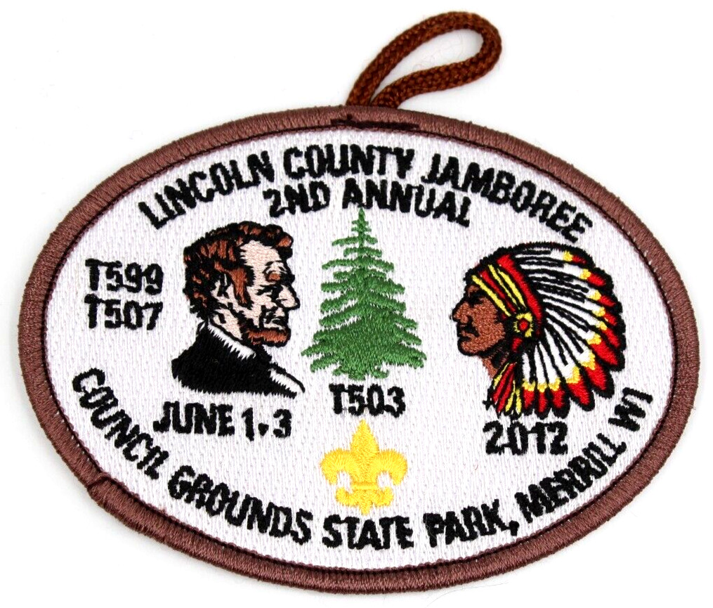 2012 Lincoln County Jamboree Samoset Council Patch Wisconsin WI Boy Scouts BSA