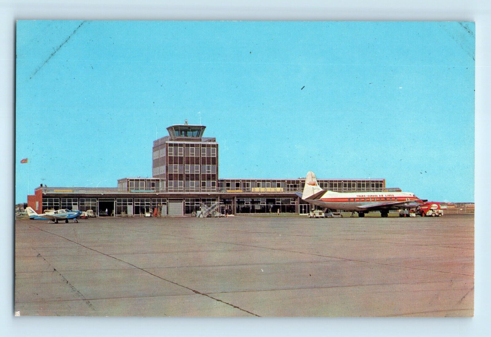 Airport Terminal Trans Canada Air lines Regina Saskatchewan Canada Postcard C4