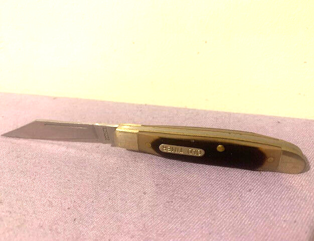 Schrade 120T Old Timer Single Blade Clip Point Folding Pocket Knife -- Excellent