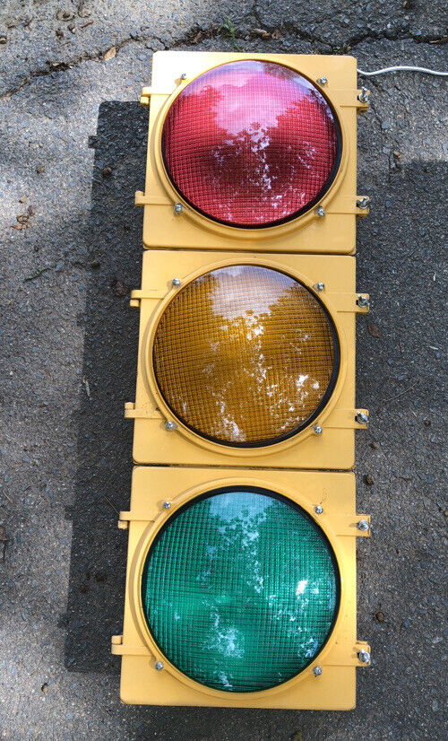 Retired Aluminum 12” LED Traffic Signal Red Stop Light - NO Hoods