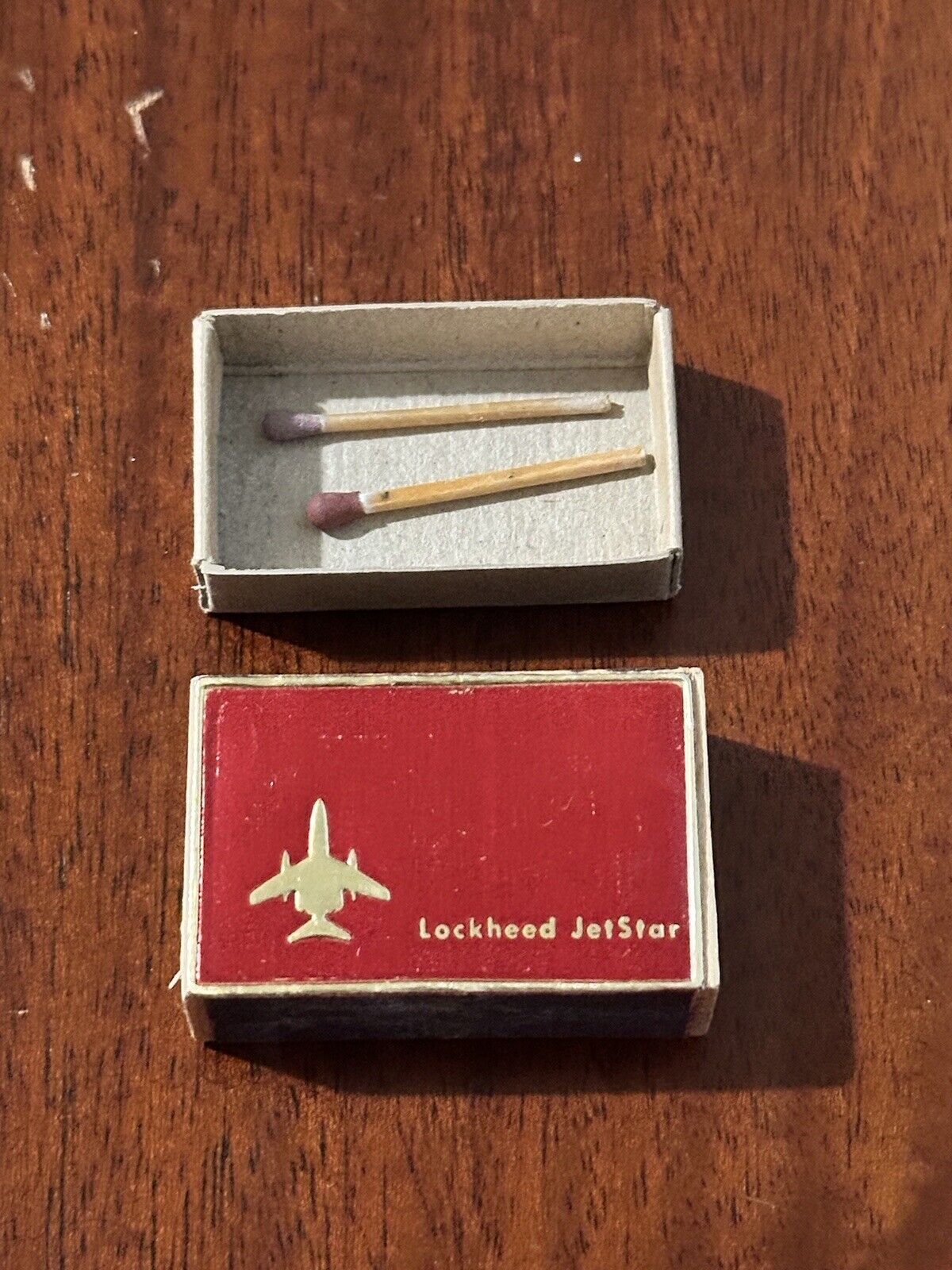 Vintage Matchbox Lockheed Jetstar Aviation USAF Matches USED * FLAWS ** READ **