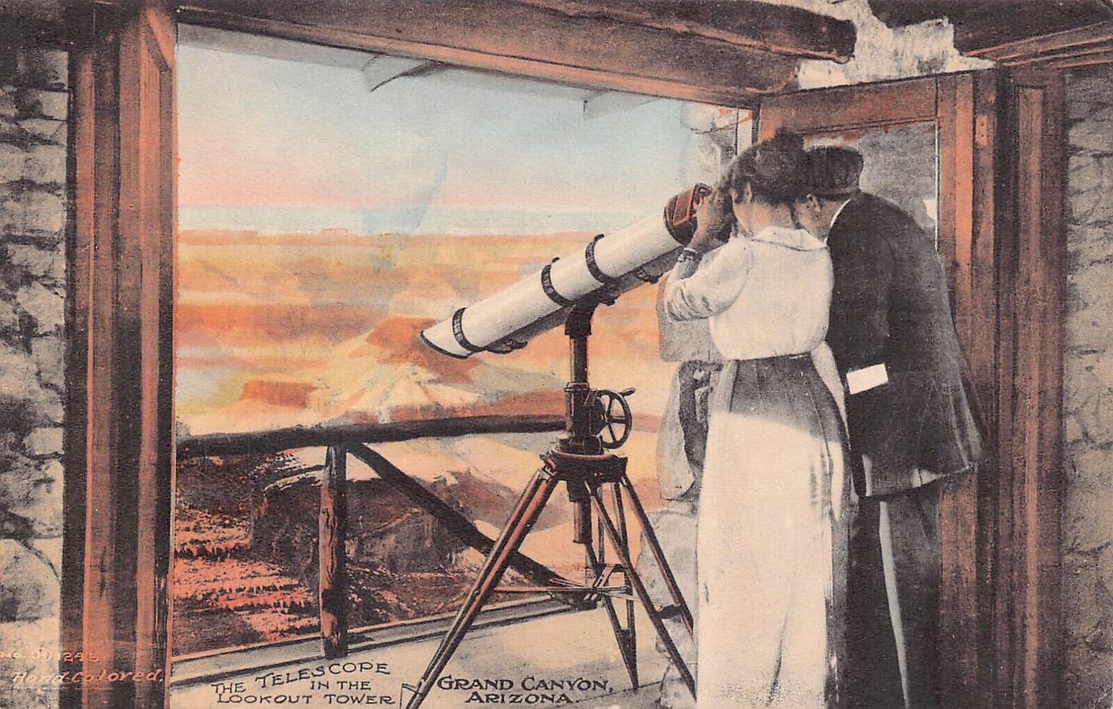 Fred Harvey Grand Canyon Lookout Tower Desert View Watchtower Vtg Postcard C52