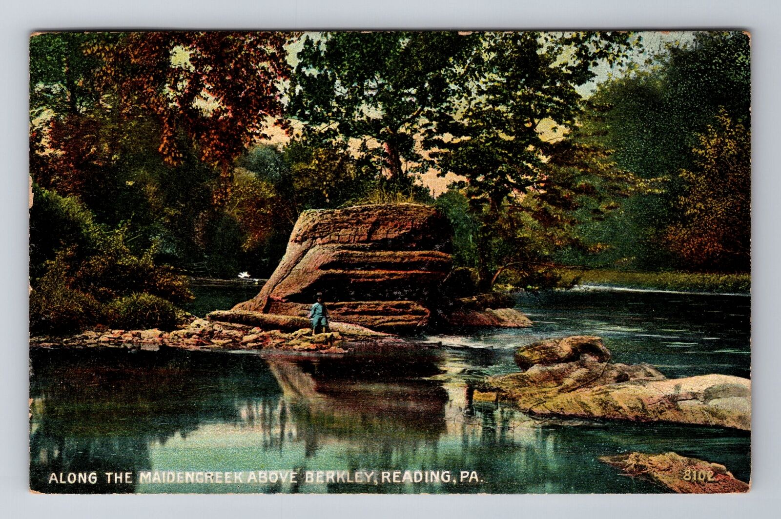 Reading PA-Pennsylvania, Maidencreek, Antique c1908 Vintage Souvenir Postcard