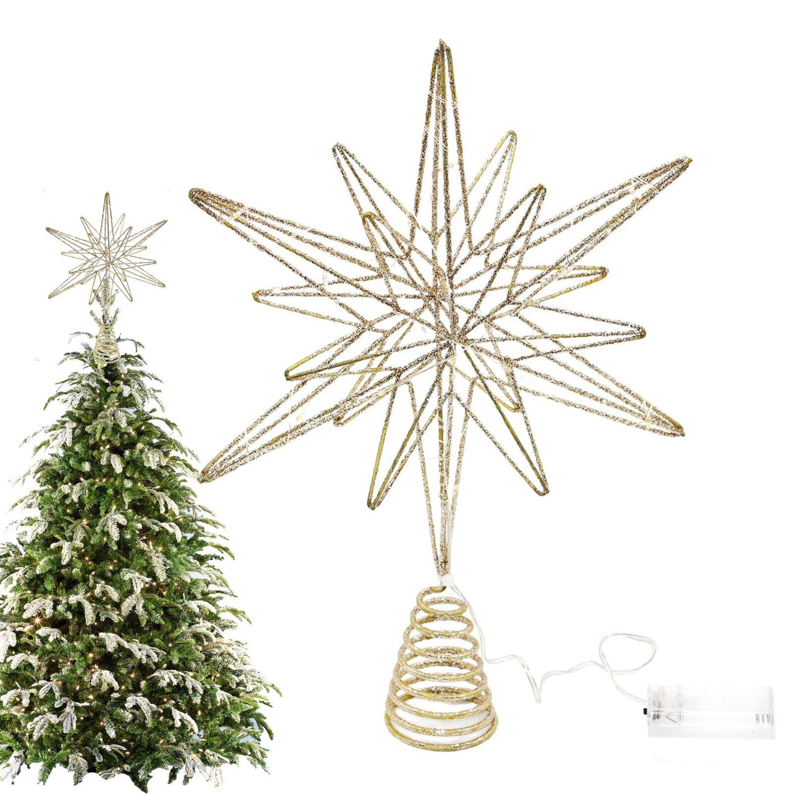 Star for Christmas Tree LED Light Battery Powered Christmas Tree Topper