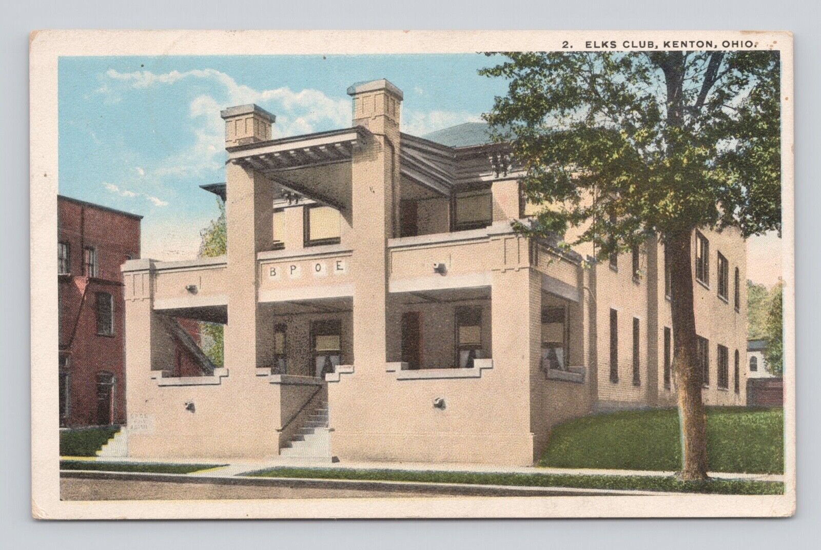 Postcard Elks Club Kenton Ohio  1915