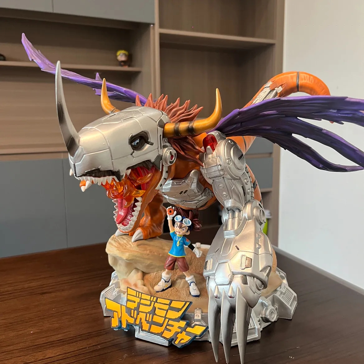 Digimon Adventure Metal Greymon Figure Toy 15'' PVC Collection Model Anime Game