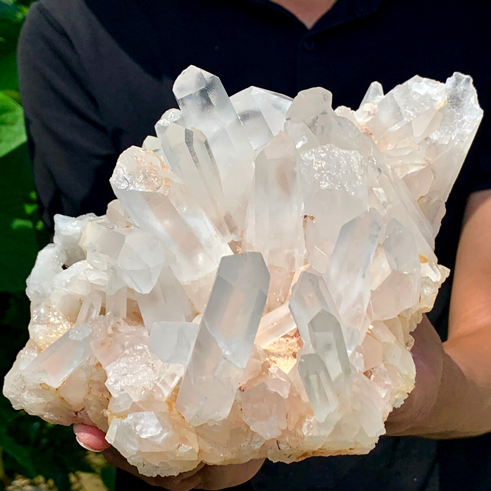3.68LB A+++Large Natural white Crystal Himalayan quartz cluster /mineralsls