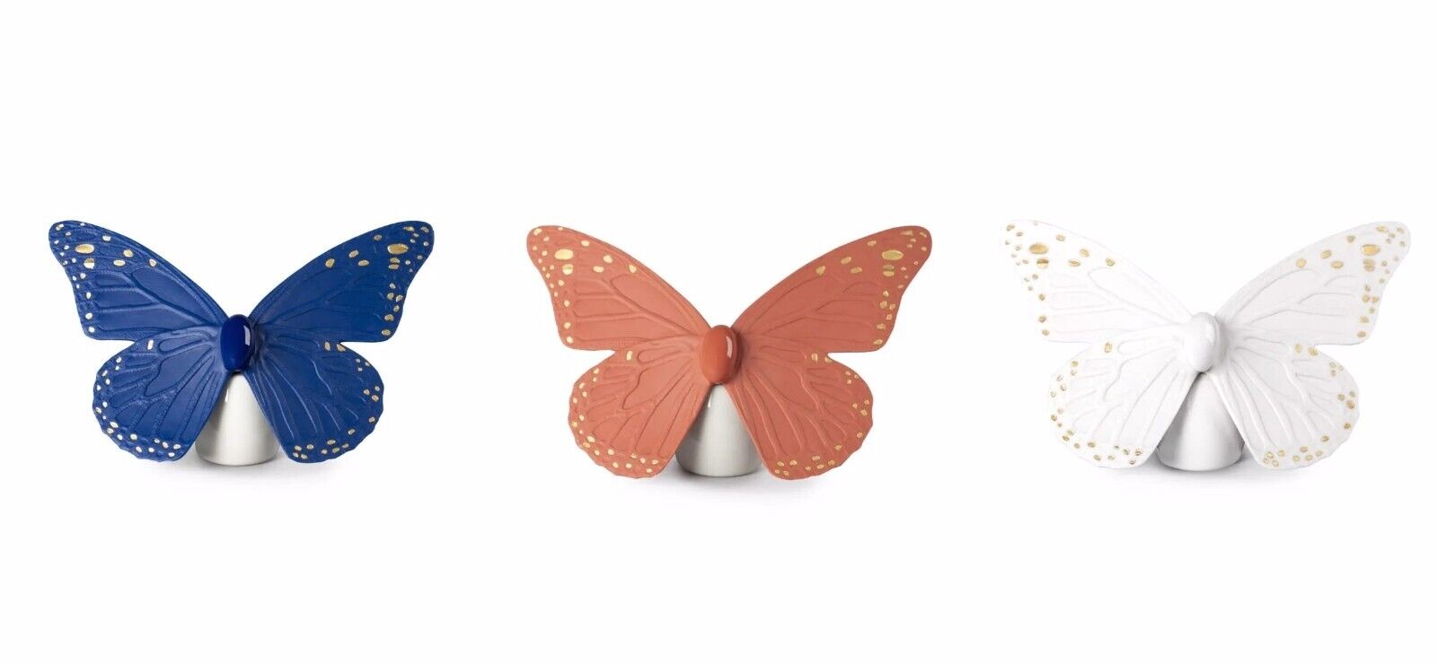 Lladro  Set Butterflys Golden Luster New in box