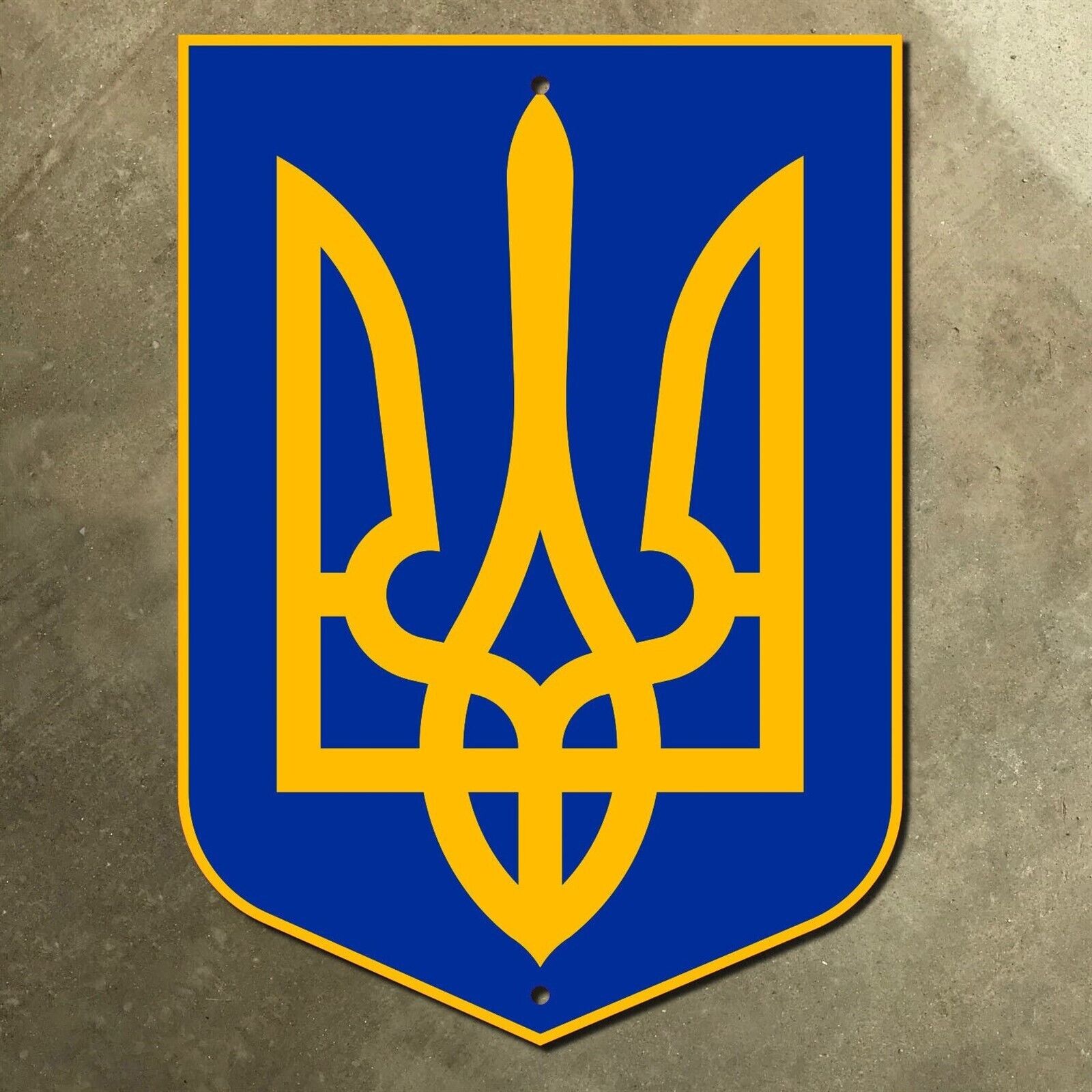 Ukraine trident coat of arms sign emblem shield 17x24 PROCEEDS TO UKRAINE RELIEF