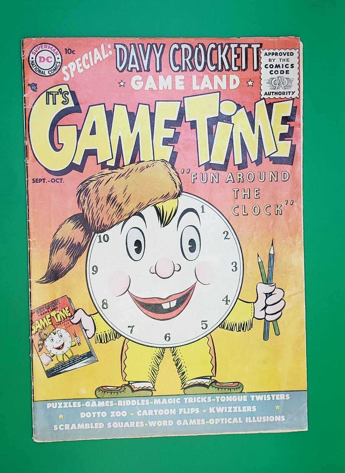 It\'s Game Time #1 DC Comics 1955 Davy Crockett Puzzles Infinity Cover GD+