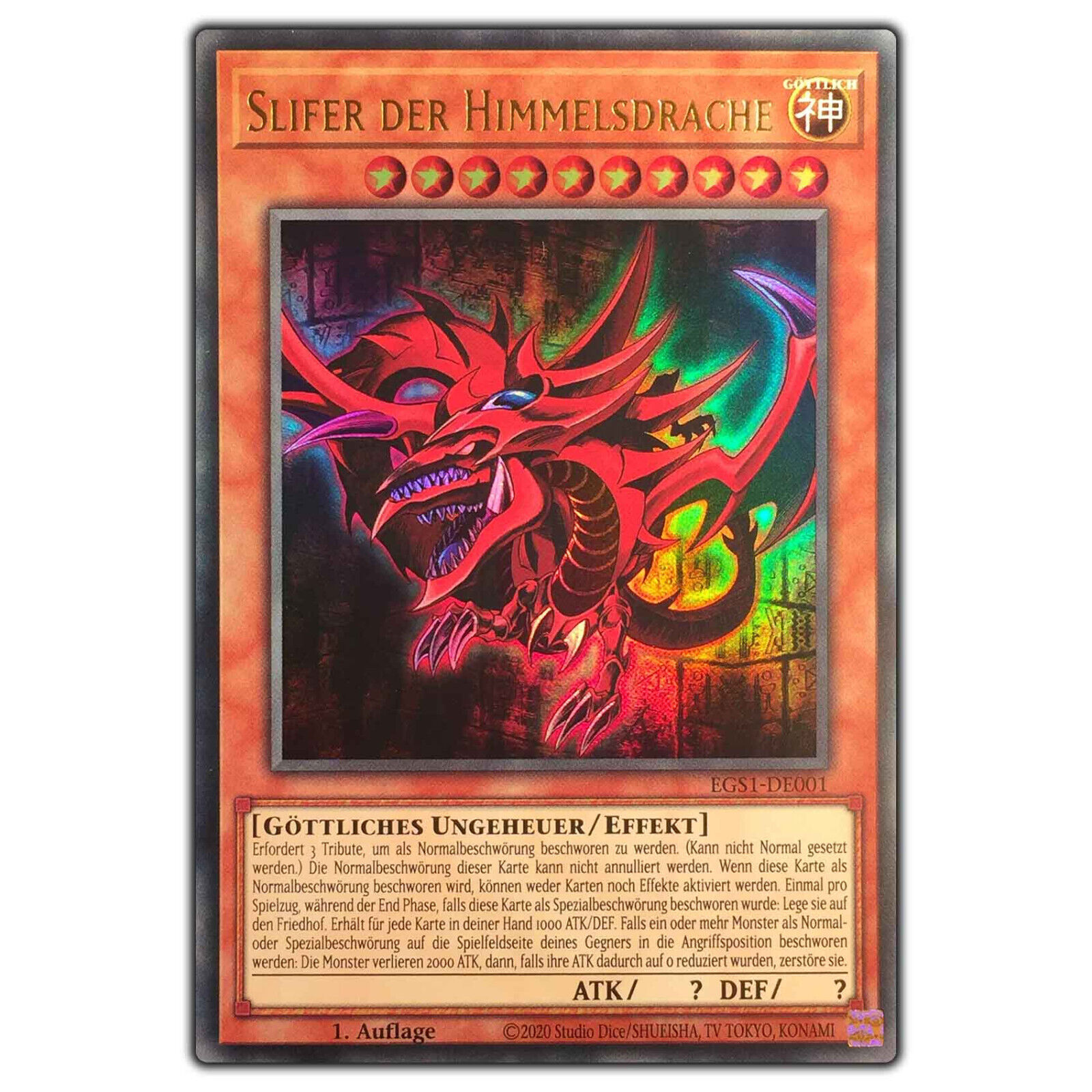 Yugioh Egyptian God Deck: Slifer the Sky Dragon - Cards to Choose From - EGS1