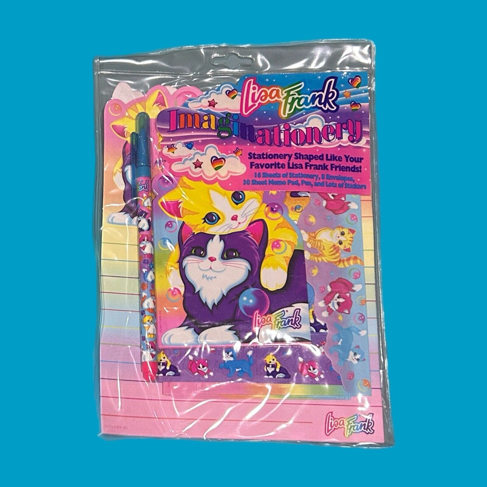 Vintage 90s Lisa Frank Kitty Cats Imaginationery Stationery Set Rare New