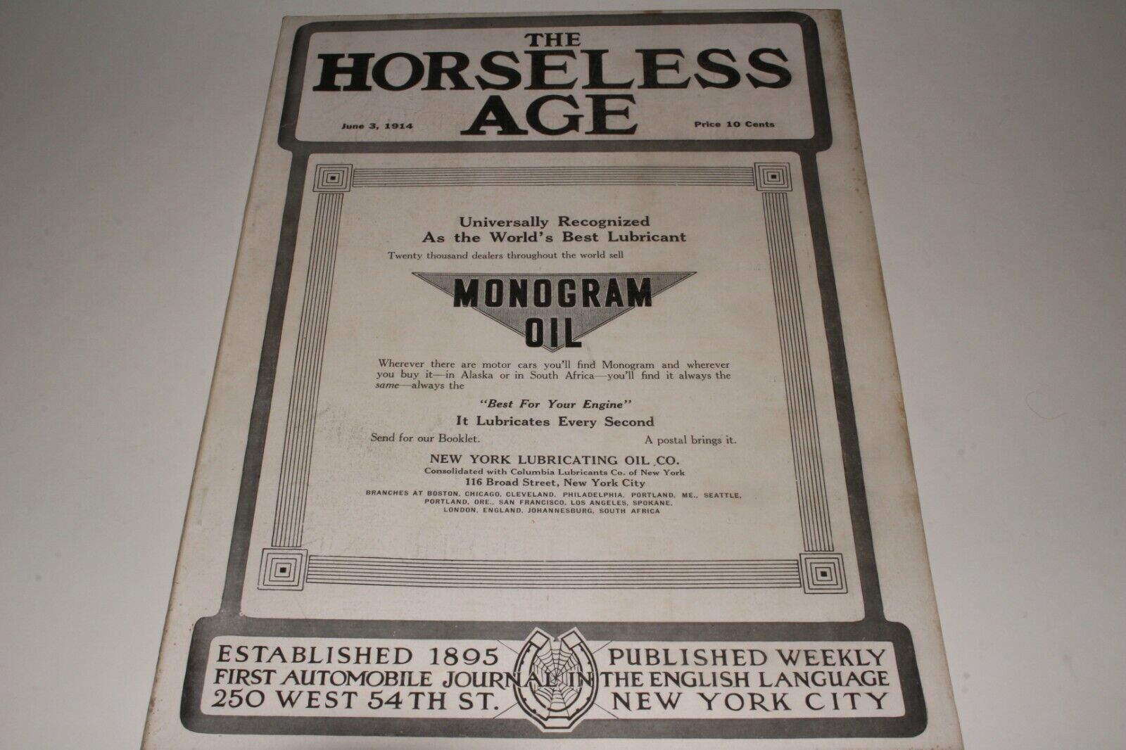 THE HORSELESS AGE MAGAZINE JUNE 3, 1914; VOLUME 33 NUMBER 22