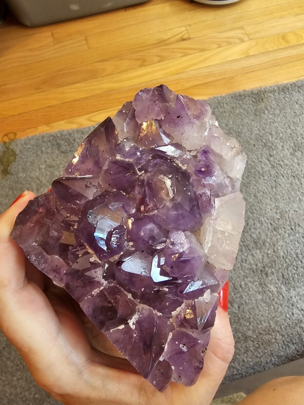 3.6 lb Natural Amethyst geode quartz cluster crystal