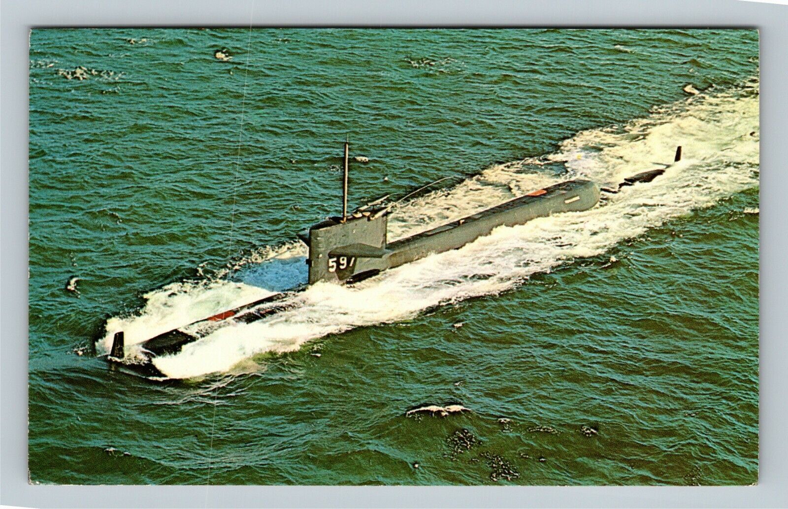 USS Tullibee, Nuclear Powered Submarine Vintage Postcard