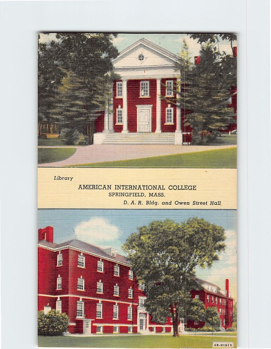 Postcard American International College Springfield Massachusetts USA