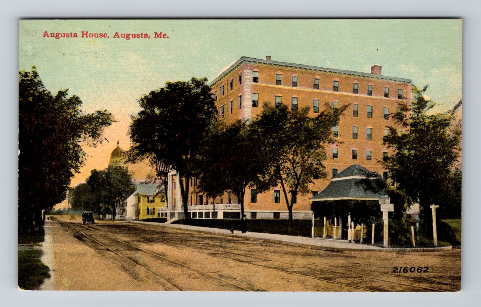 Augusta ME-Maine, Panoramic View Augusta House, Antique Vintage Postcard