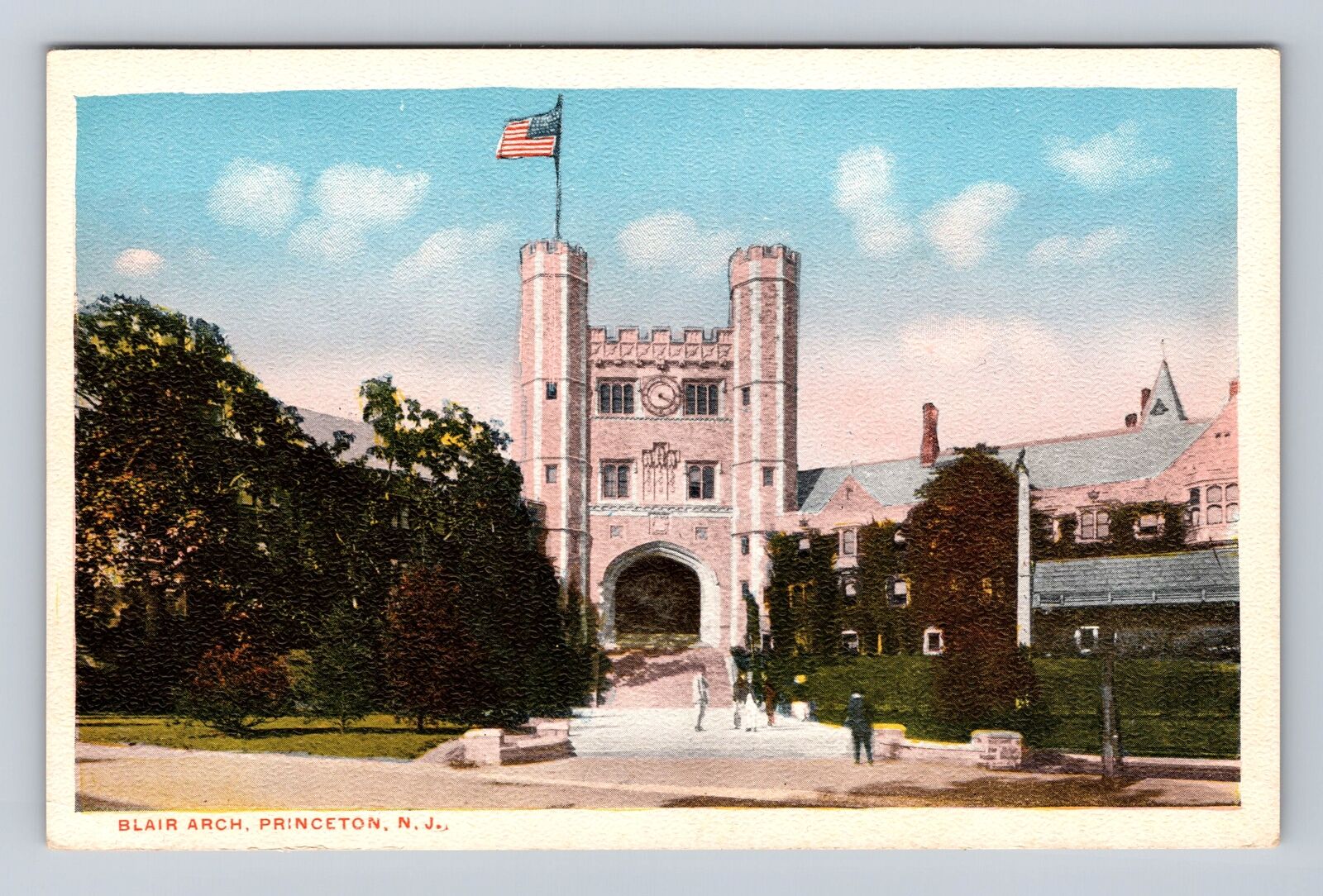 Princeton NJ- New Jersey, Blair Arch, Antique, Vintage Souvenir Postcard