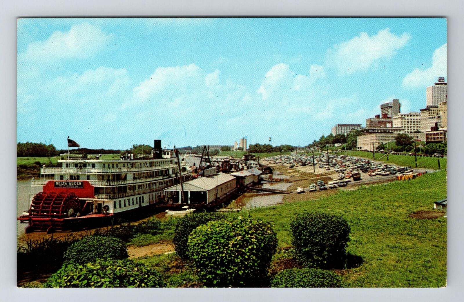 Memphis TN-Tennessee, Delta Queen Riverboat, Port Of Call, Vintage Postcard