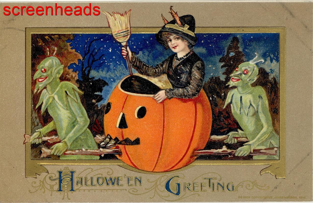 1912 RARE John Winsch Halloween Postcard 