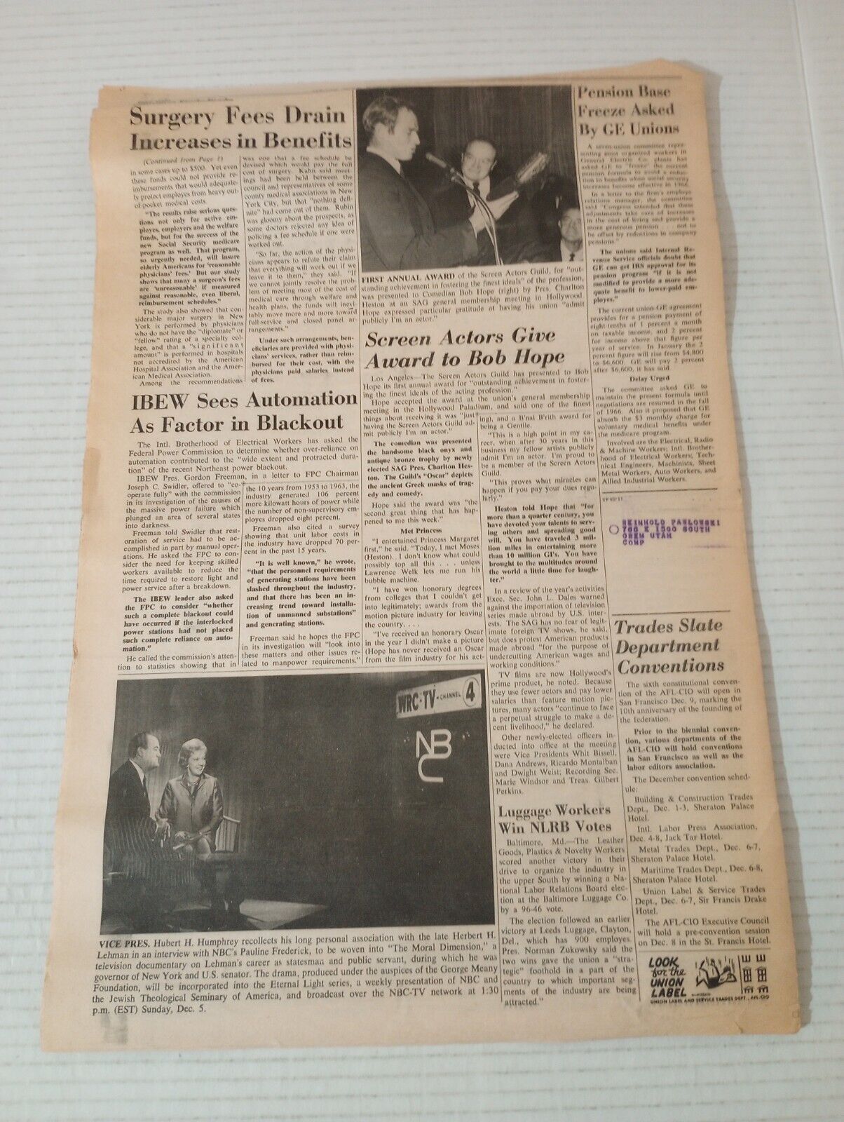 AFL-CIO News Nov 20 1965 IUD Presses Drive to Fill Gaps in Nation's Progress