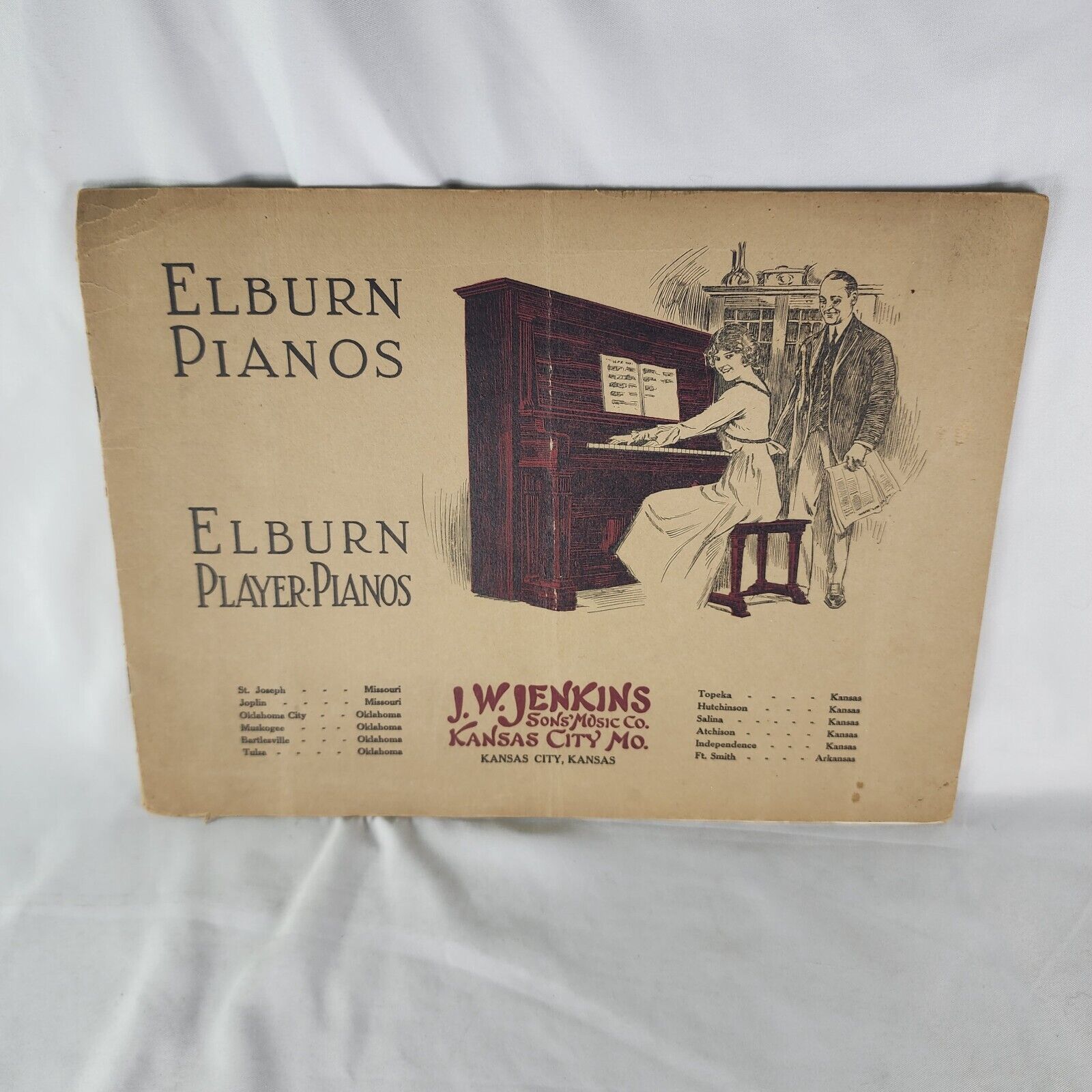 Antique 1918 Elburn Pianos Catalog J.W. Jenkins Sons Music Co. Kansas City, MO