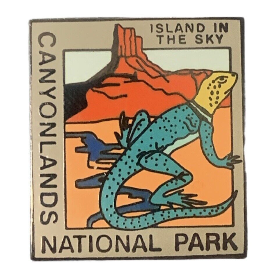 Vintage Canyonlands National Park Island in the Sky Lizard Travel Souvenir Pin