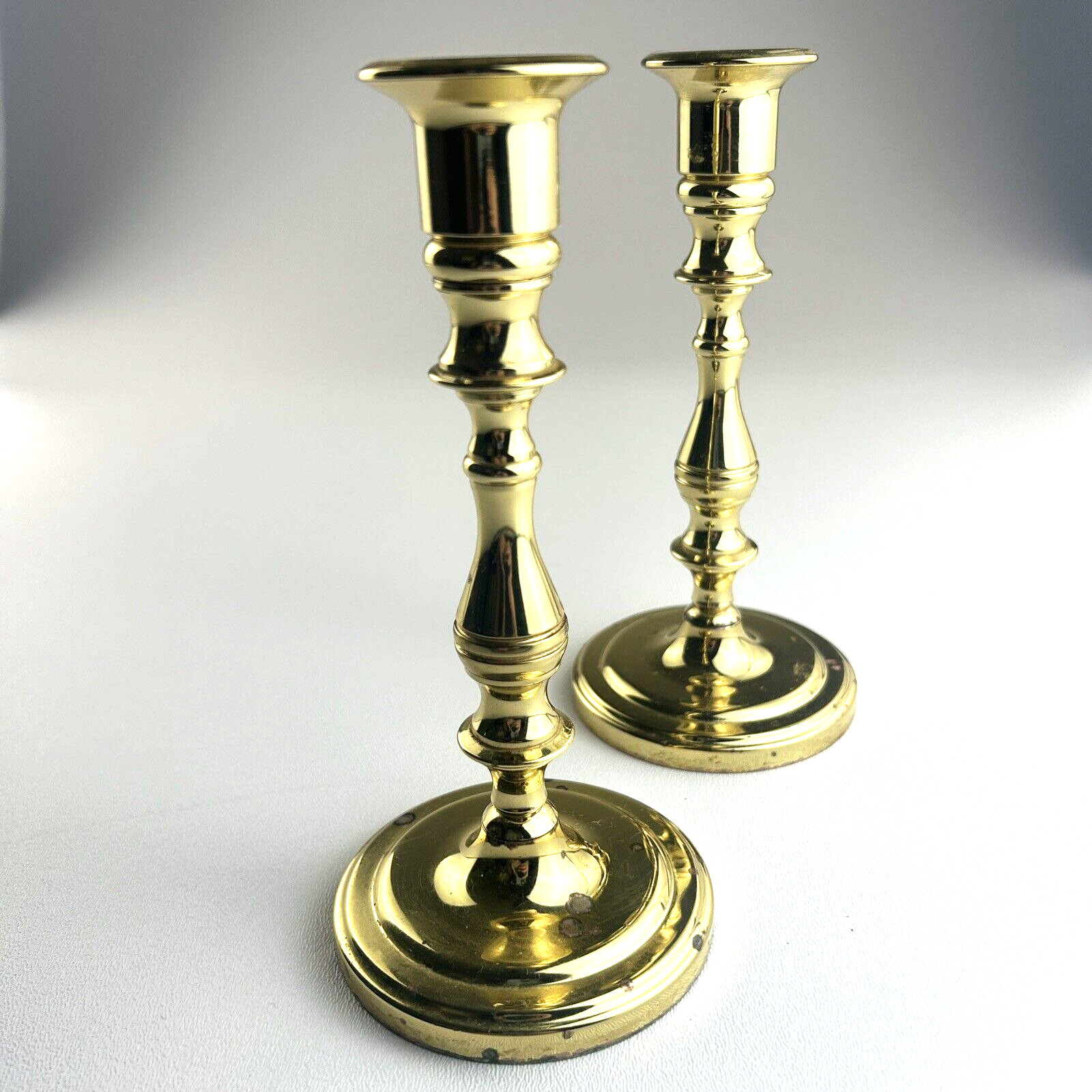 Two Vintage Baldwin Brass Candlesticks Candle Holders Forged In America 7