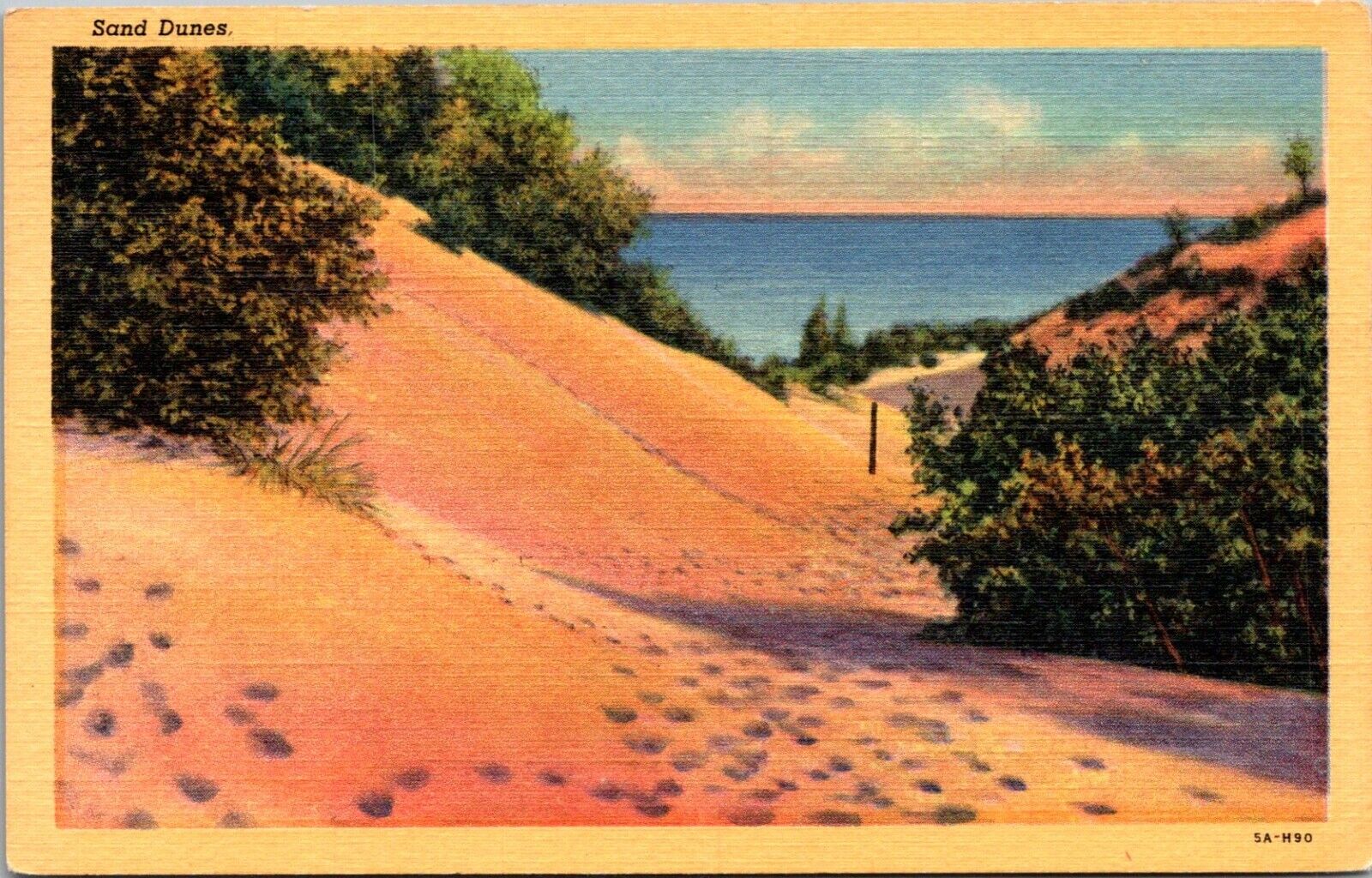 Rehoboth Beach Delaware Postcard Sand Dunes Beach 1935 SO