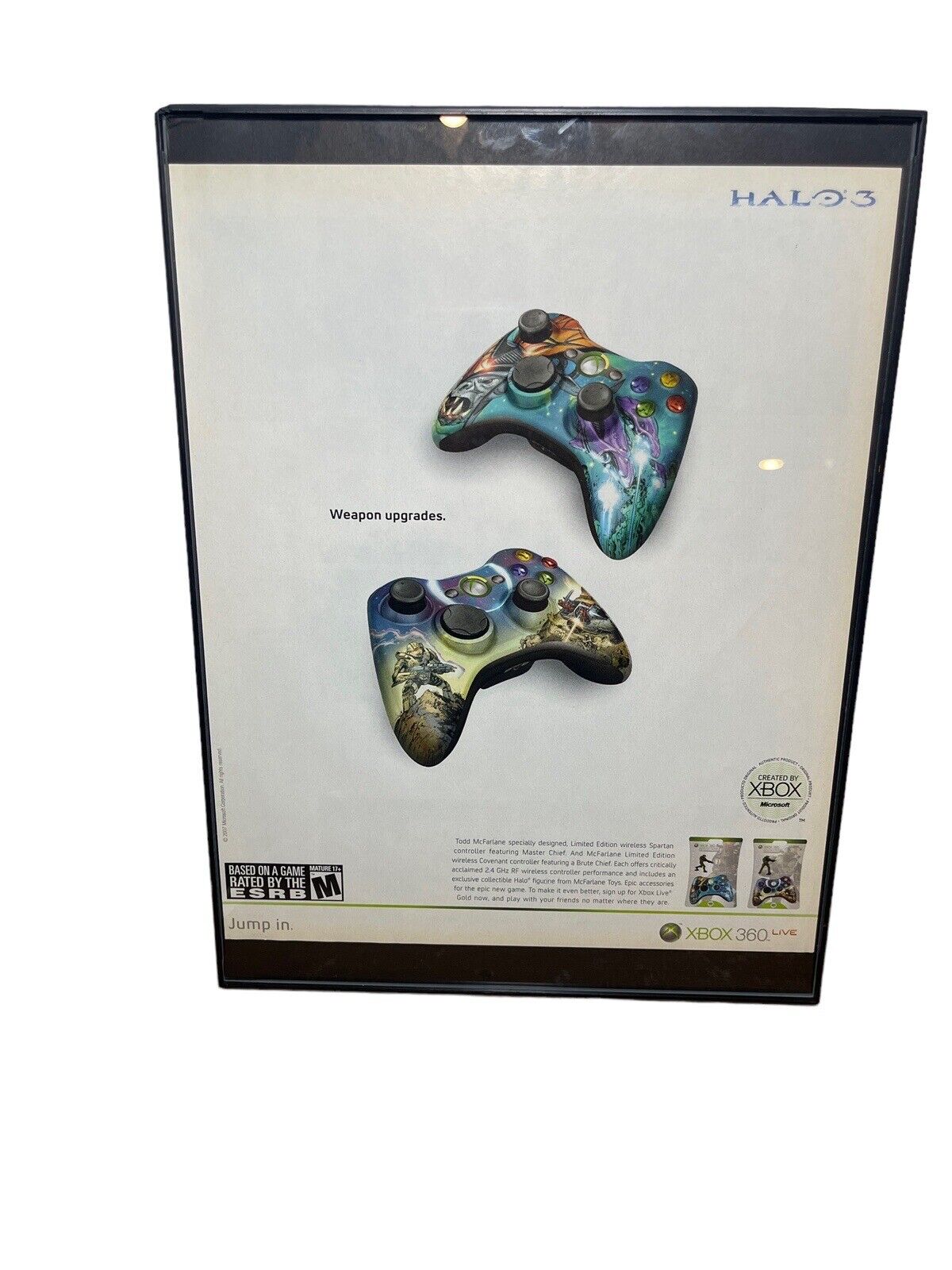 Halo 3 Todd McFarlane Limited Edition Controllers Video Game Print Ad Framed