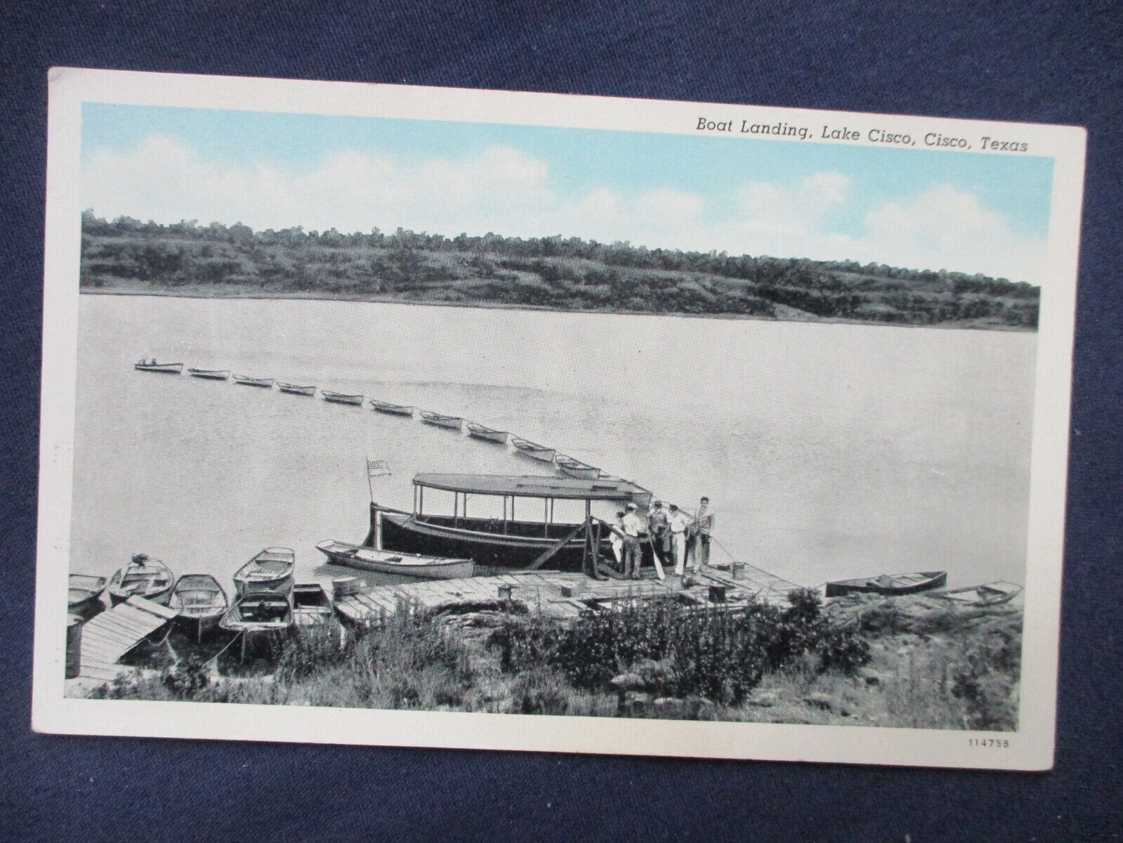 1930s Cisco Texas Lake Cisco Boat Landing Postcard