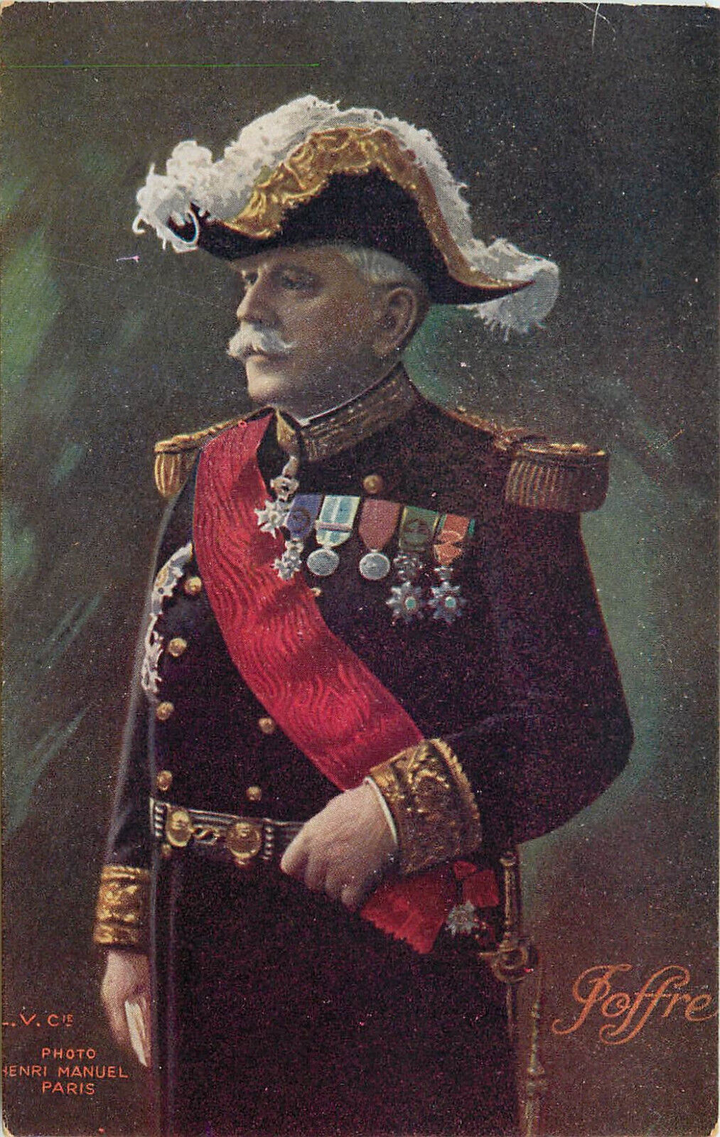 Postcard General Field Marshal Joffre WWI France Henri Manuel Paris