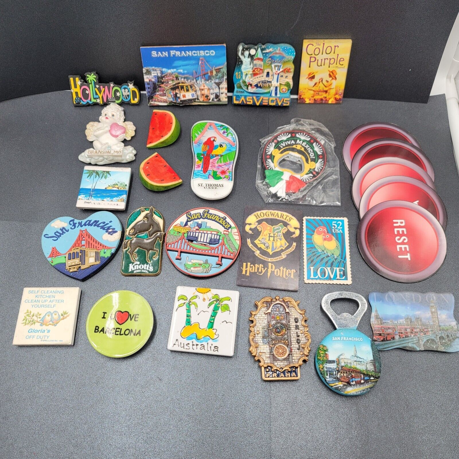 Magnet Lot of 26 Fridge Magnets Souvenirs Travel Funny Mixed