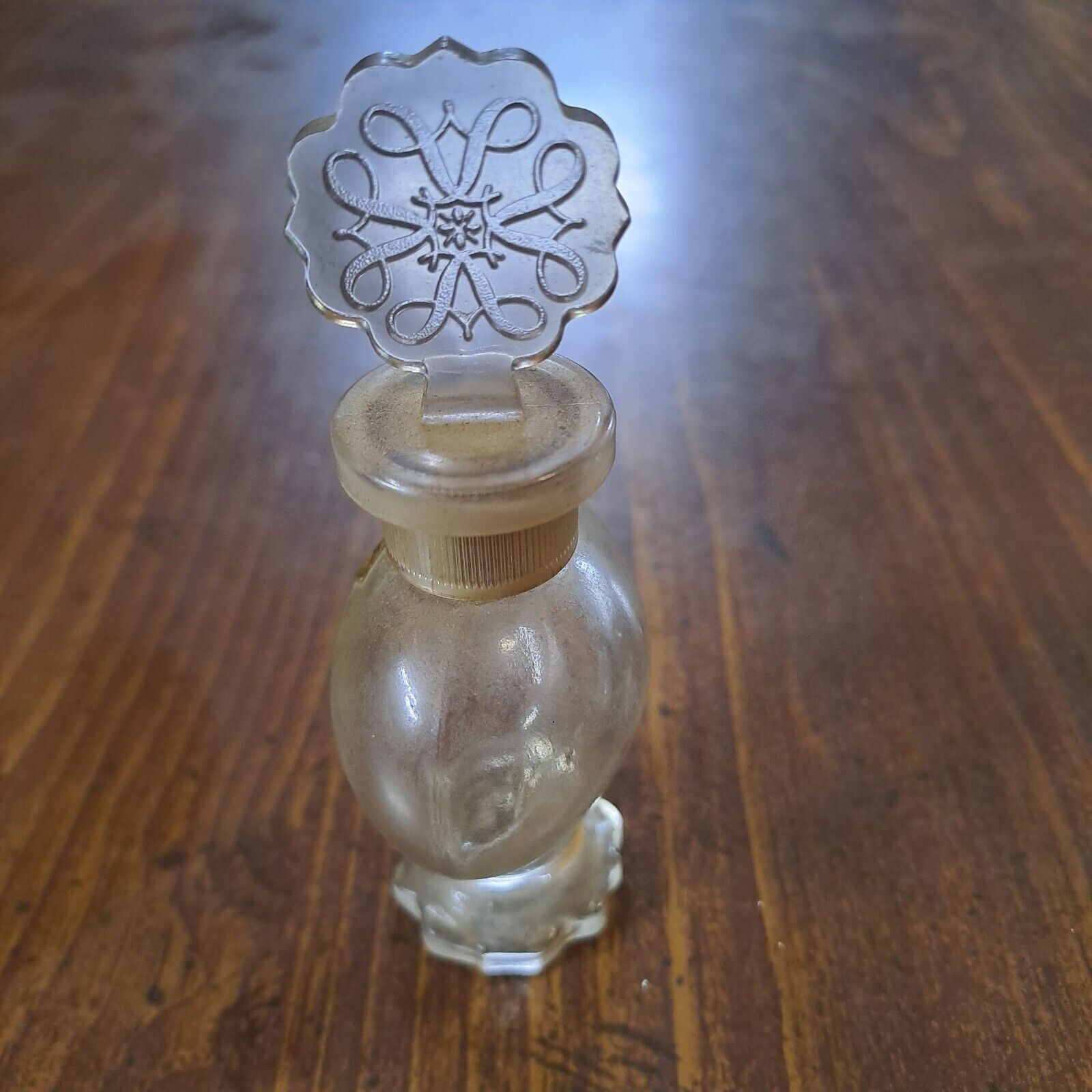 Vintage Avon Perfume Bottle Clear Glass Empty Glass Screw On Lid
