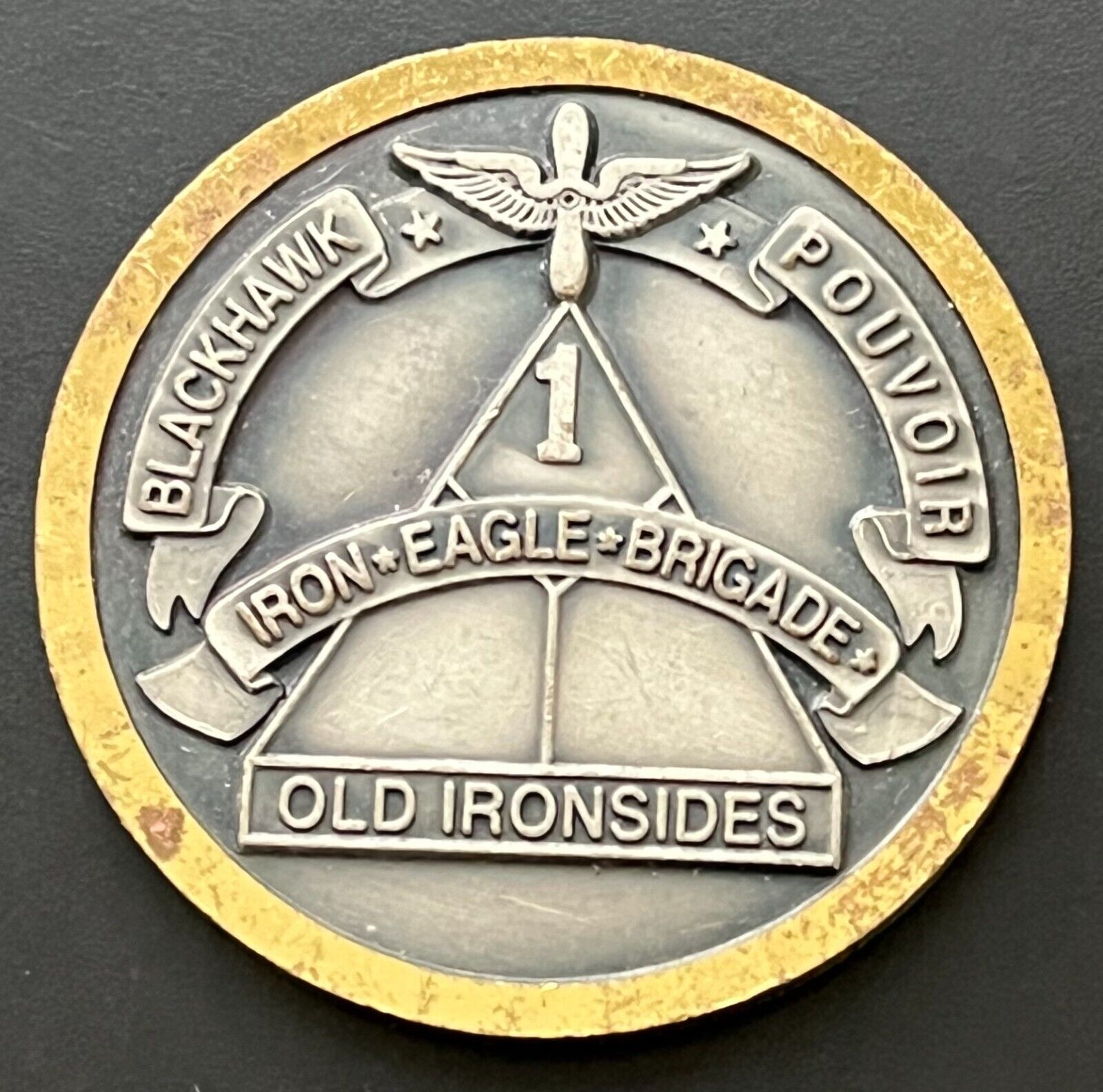Blackhawk Pouvoir Iron Eagle Brigade Old Ironsides Challenge Coin Medal Token