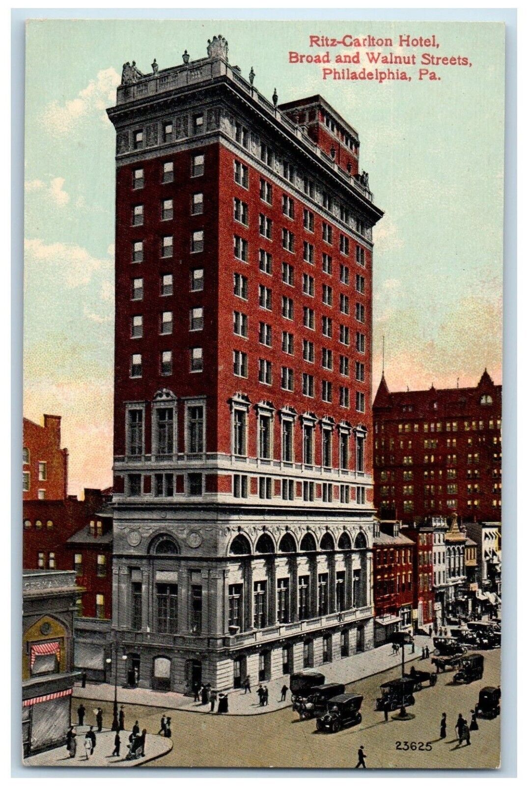 Philadelphia Pennsylvania Postcard Ritz Carlton Hotel Broad Walnut Streets c1910