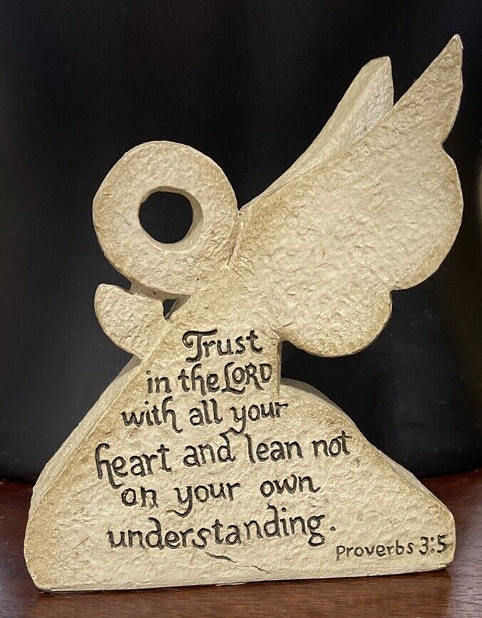 ￼ Decorative Angel  Proverb 3:5 Made Of Ceramic