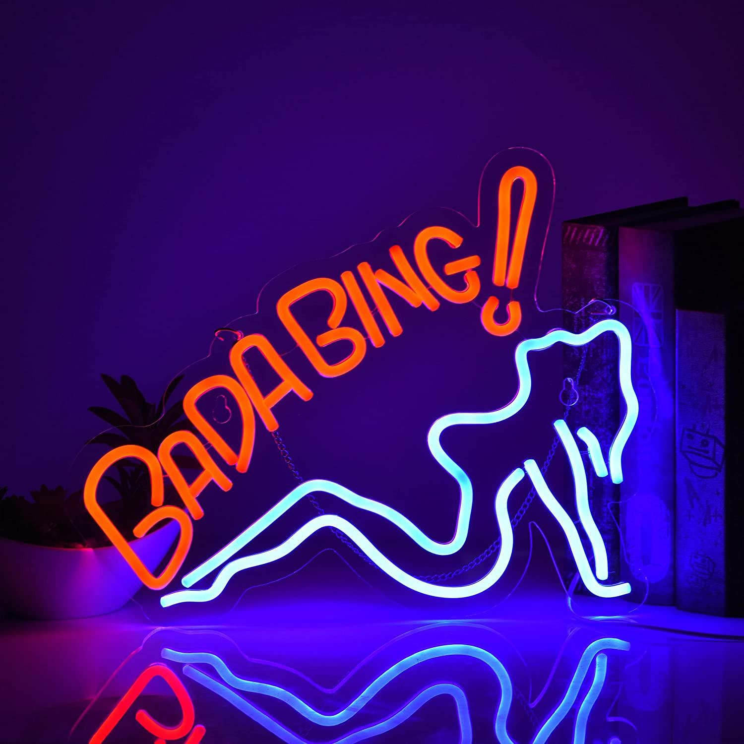 Bada Bing Neon Sign, Dimmable LED Man Cave Pub Store Bar Novelty Neon Wall Decor