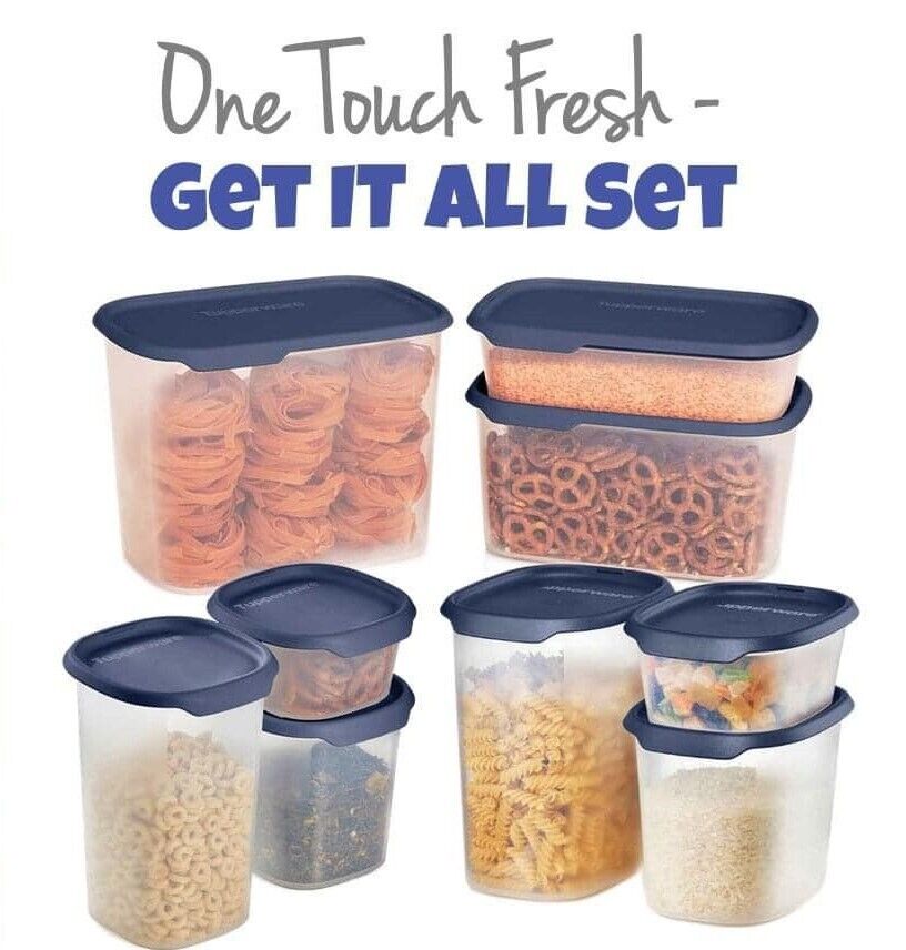 Tupperware One Touch Fresh Get It All Set New - 9 Piece Set