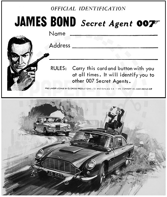 JAMES BOND SECRET AGENT 007 OFFICIAL IDENTIFICATION CARD - VINTAGE REPRINT