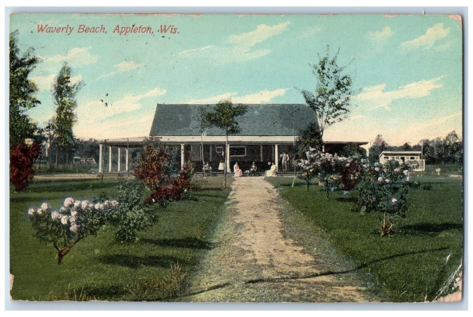c1910 Way to Home at Waverly Beach Appleton Wisconsin WI Posted Postcard