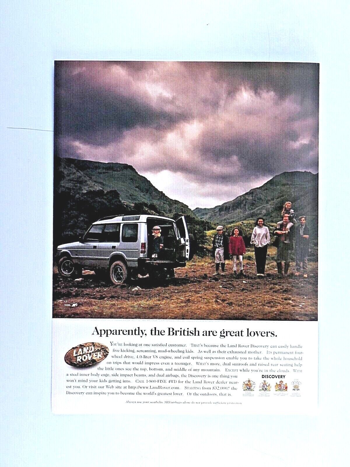 Land Rover 1997\ VTG The British Are Great Lovers Original Print Ad