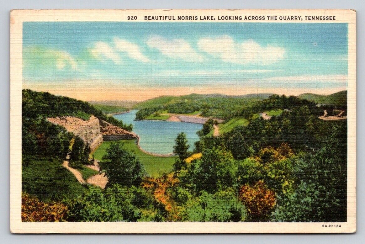 Linen Birds Eye Aerial View Norris Lake Quarry Tennessee P662