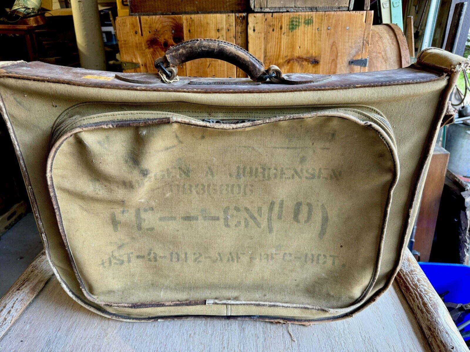 WW2 WWII ARMY AIR FORCE OFFICERS B-4 BAG, Personalized Jorgensen