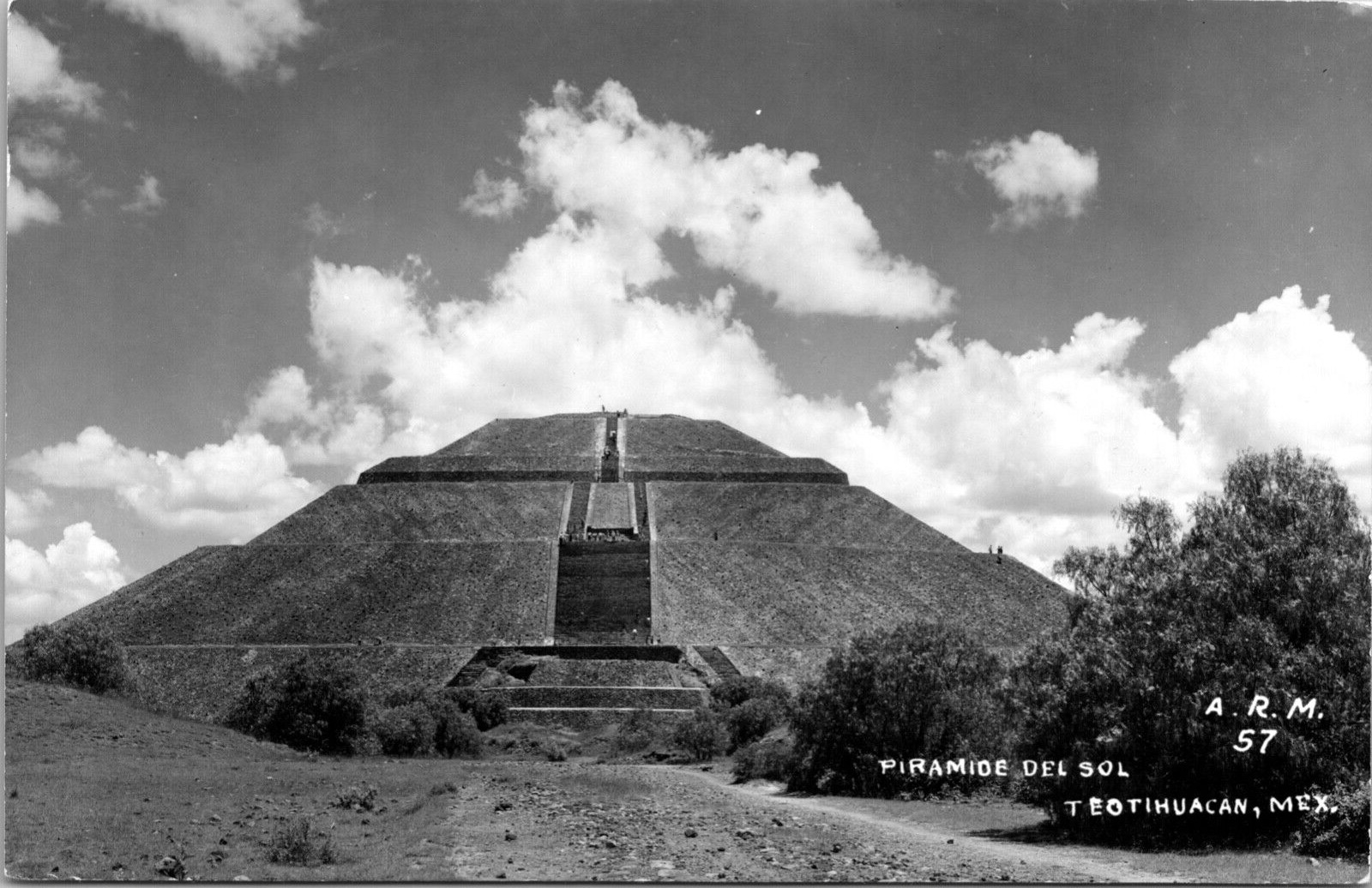RPPC Pyramid of the Sun Teotihuacan Tallest Avenue of the Dead Mexico Aztec