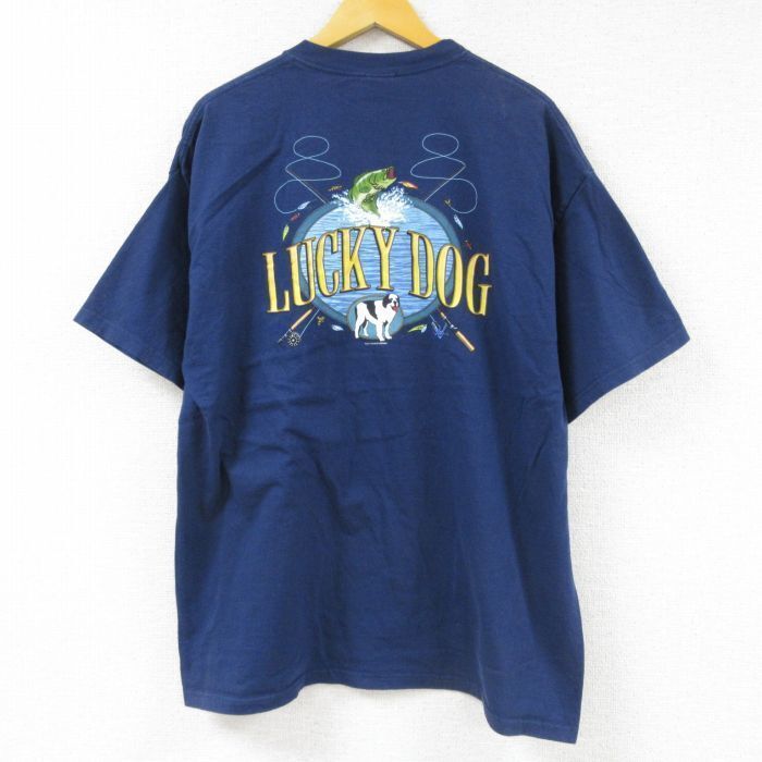 Xl/Used Big Dogs Short Sleeve Vintage T-Shirt Men\'S 90S Fish Large Size Cotton C